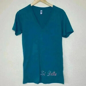 Tri Delta American Apparel V-Neck T-Shirt Delta Delta Delta